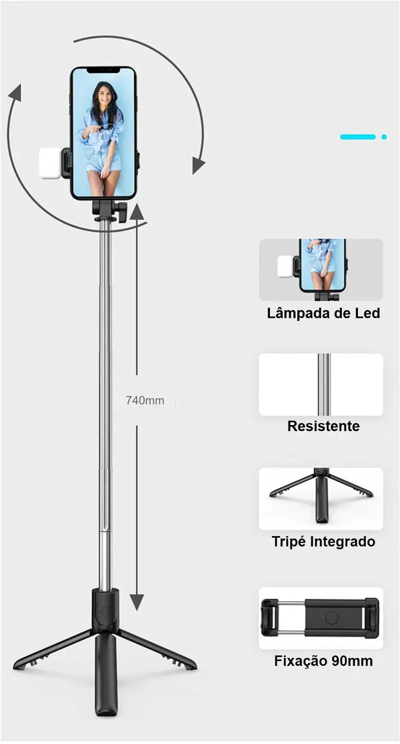 Bastão de Selfie PhotoPro 3 em 1